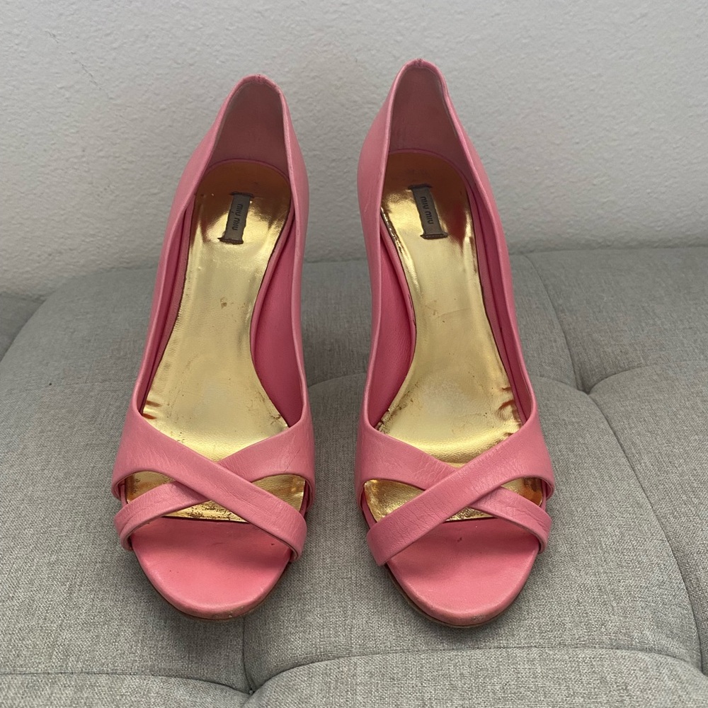 Miu Miu Pink Embellished Heels - Picture 3 of 15